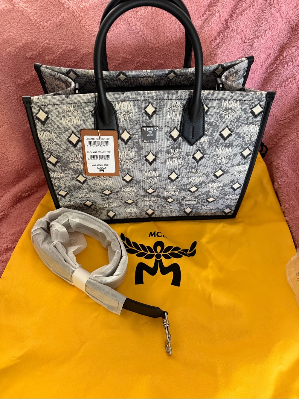 MCM Aren Tote Bag (Black Denim)